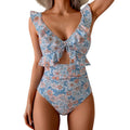 🏖️Summer Hot Sale 🌊 Aqua Eve Women’s Tummy-Control One-Piece Swimsuit💃Flattering V-Neck🩱Ruched Slimming Design🌸Elegant Ruffle & Chic Cut-Out 💕