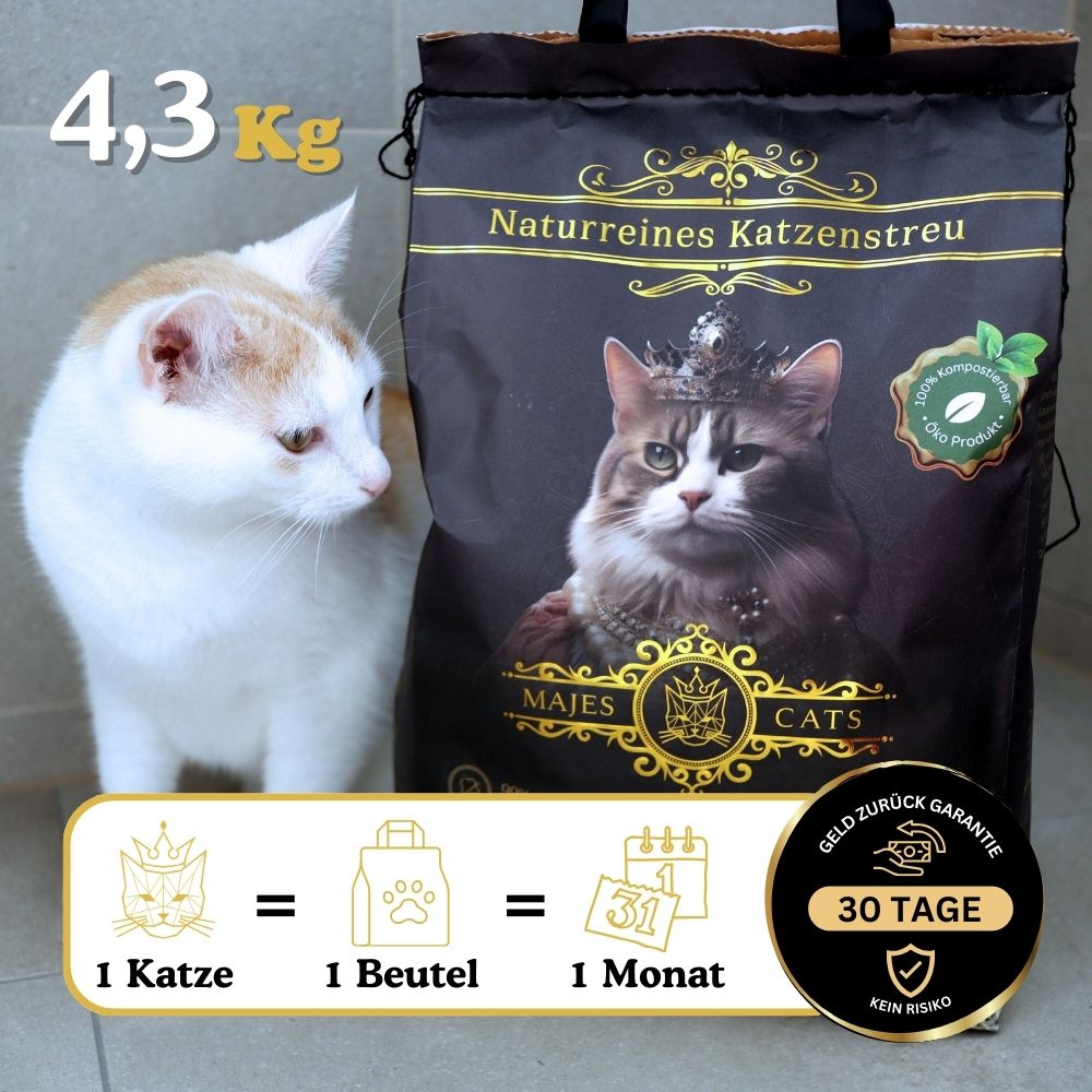 Natürliches Katzenstreu aus Erbsenfasern