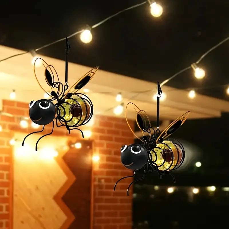 🐝💡 Solarbetriebene hängende Autolampe – Biene