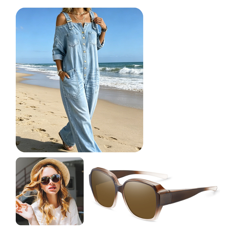 Weit geschnittener Overall mit weitem Bein und Taschen