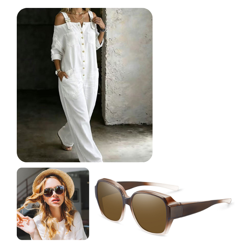 Weit geschnittener Overall mit weitem Bein und Taschen