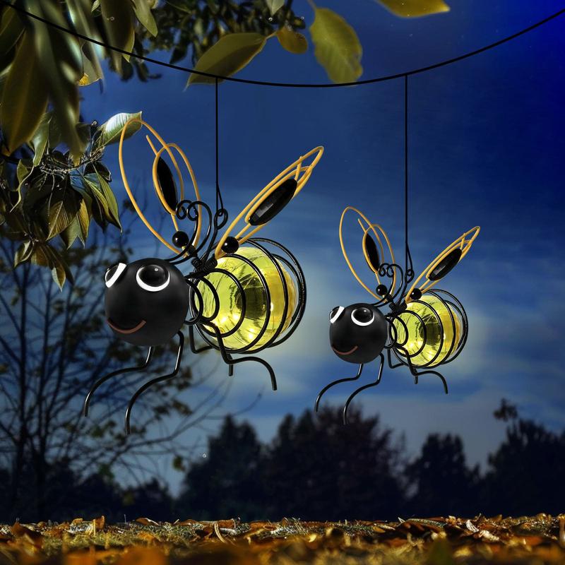 🐝💡 Solarbetriebene hängende Autolampe – Biene