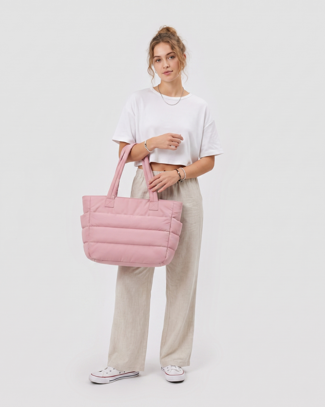 Gesteppte Puffer-Tasche mit Laptopfach bis 15,6 Zoll, wasserabweisend