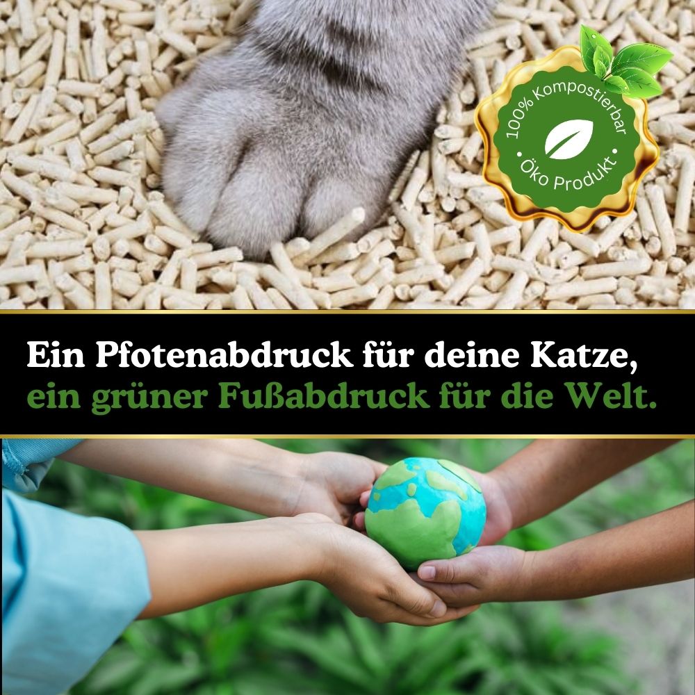 Natürliches Katzenstreu aus Erbsenfasern