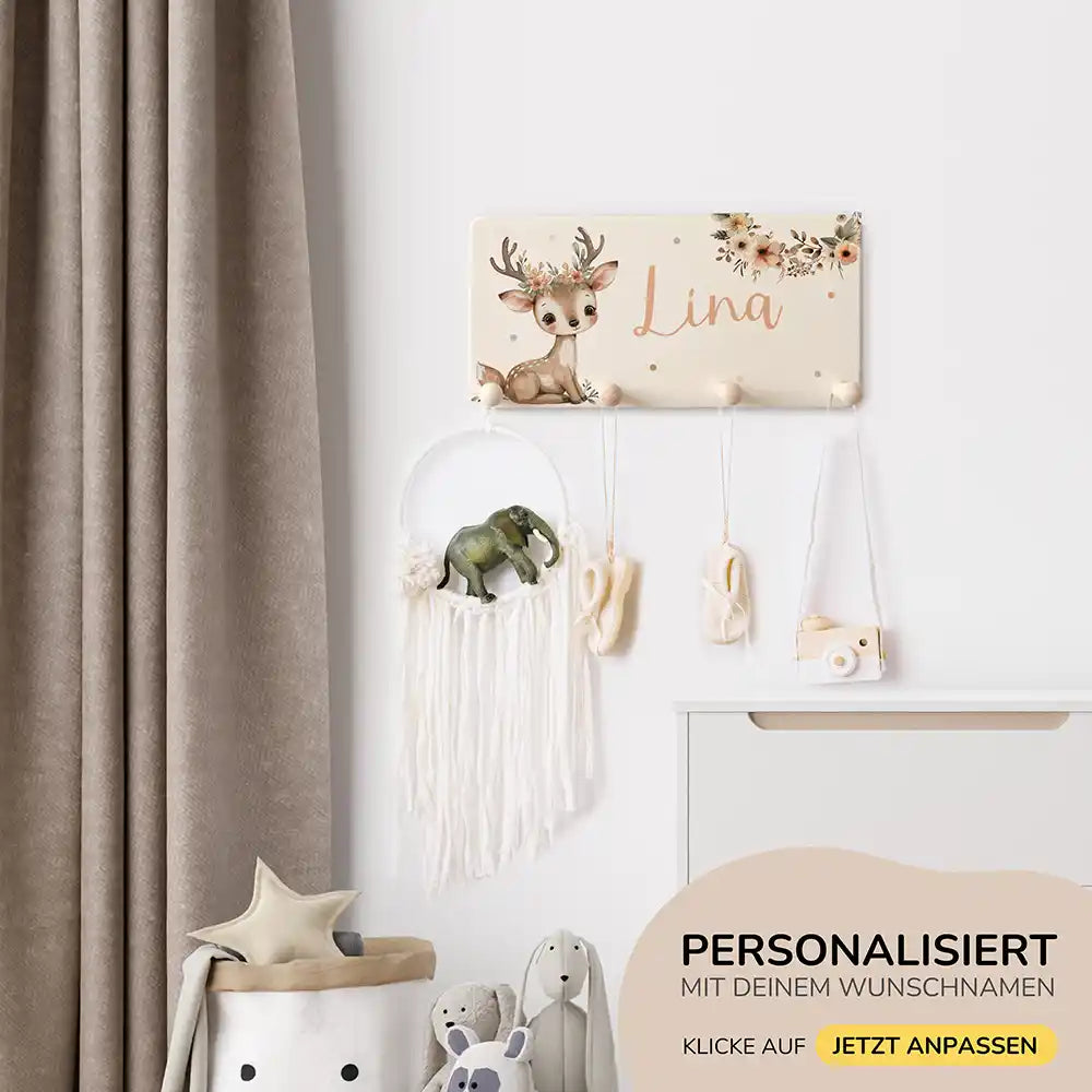 Kinderzimmer Aufbewahrung Reh-Bundle: Erinnerungskiste, Tonieregal, Garderobe