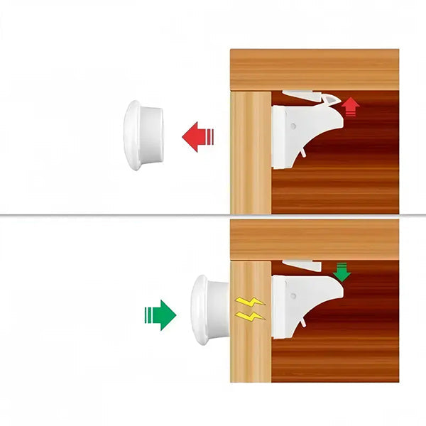 MagClasp Magnetische Schranksicherung für Kinder, 4er-Set mit Magnetschlüssel