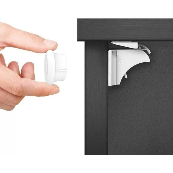 MagClasp Magnetische Schranksicherung für Kinder, 4er-Set mit Magnetschlüssel