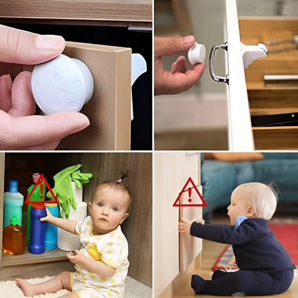 MagClasp Magnetische Schranksicherung für Kinder, 4er-Set mit Magnetschlüssel