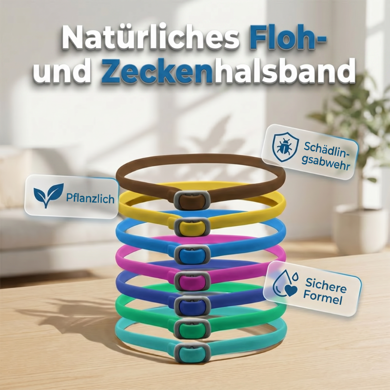 🛡️Halsband mit natürlichen ätherischen Ölen zur Abwehr von Schädlingen bei Haustieren