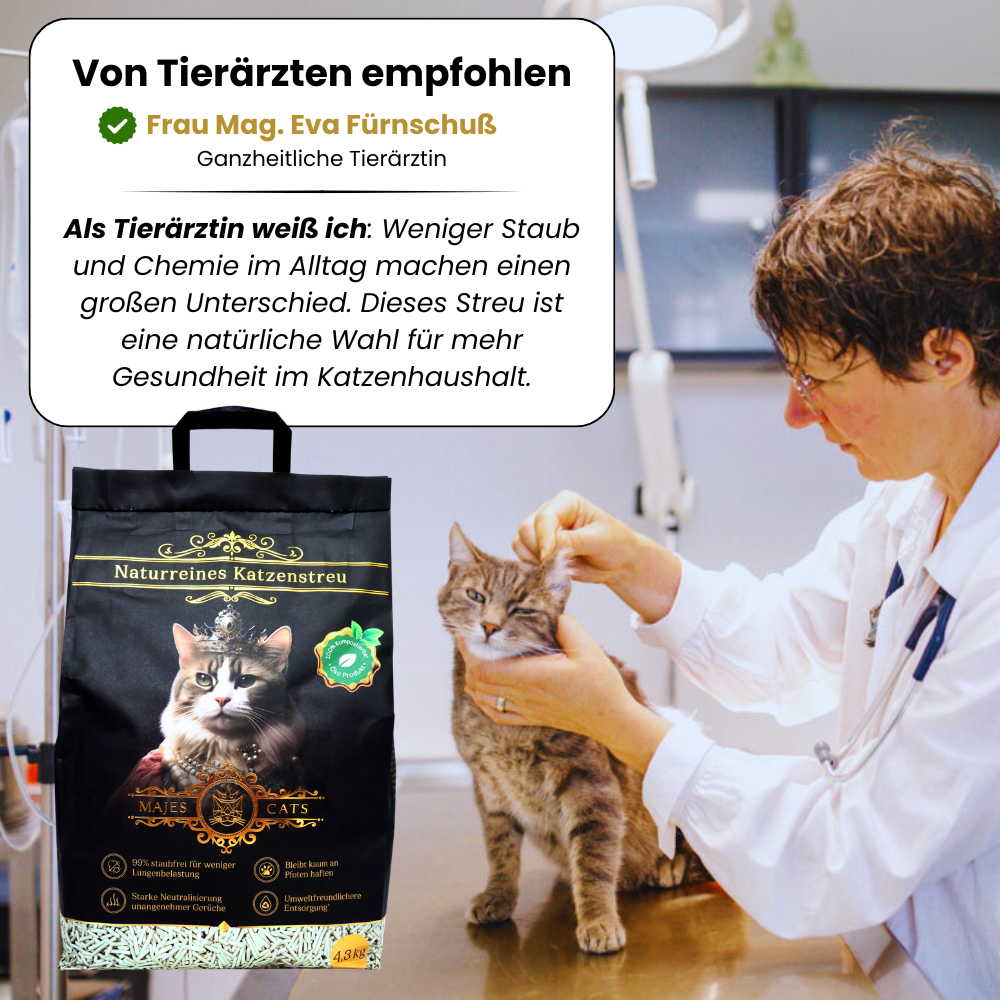 Natürliches Katzenstreu aus Erbsenfasern