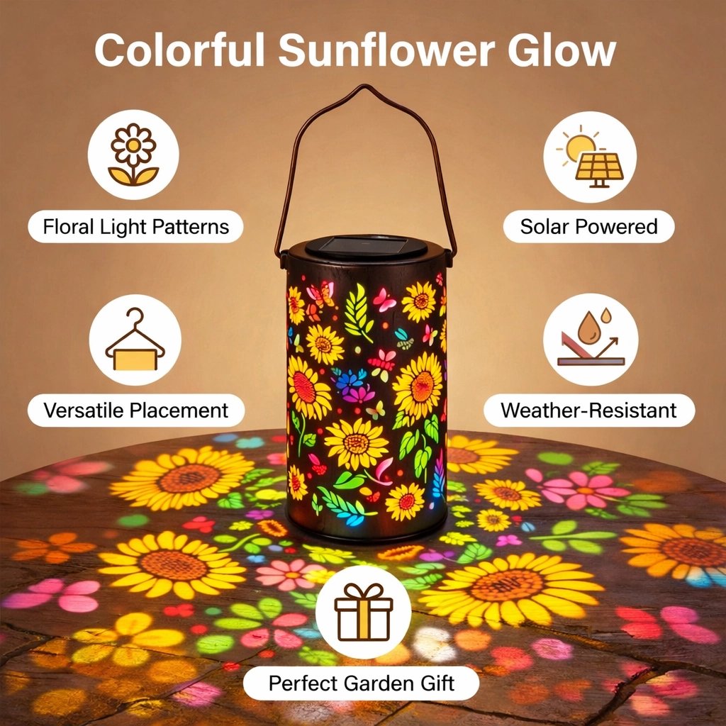 🔥HEISSER ANGEBOT 50 % RABATT🌞Bunte Sonnenblumen-Solar-Gartenlaterne