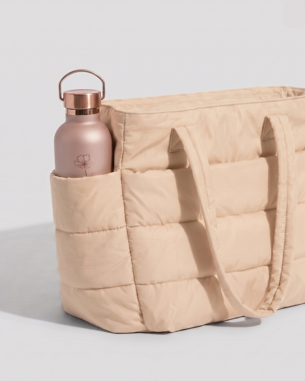 Gesteppte Puffer-Tasche mit Laptopfach bis 15,6 Zoll, wasserabweisend