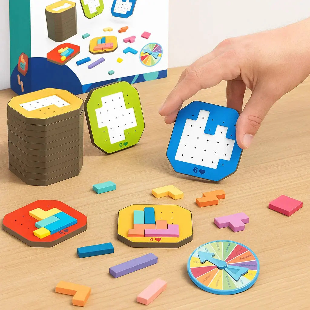 BrainBuild™ | Logik-Puzzlespiel für Kinder & Familie, 108 Bausteine + 20 Aufgaben