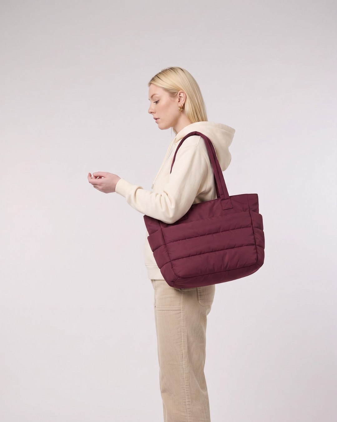 Gesteppte Puffer-Tasche mit Laptopfach bis 15,6 Zoll, wasserabweisend
