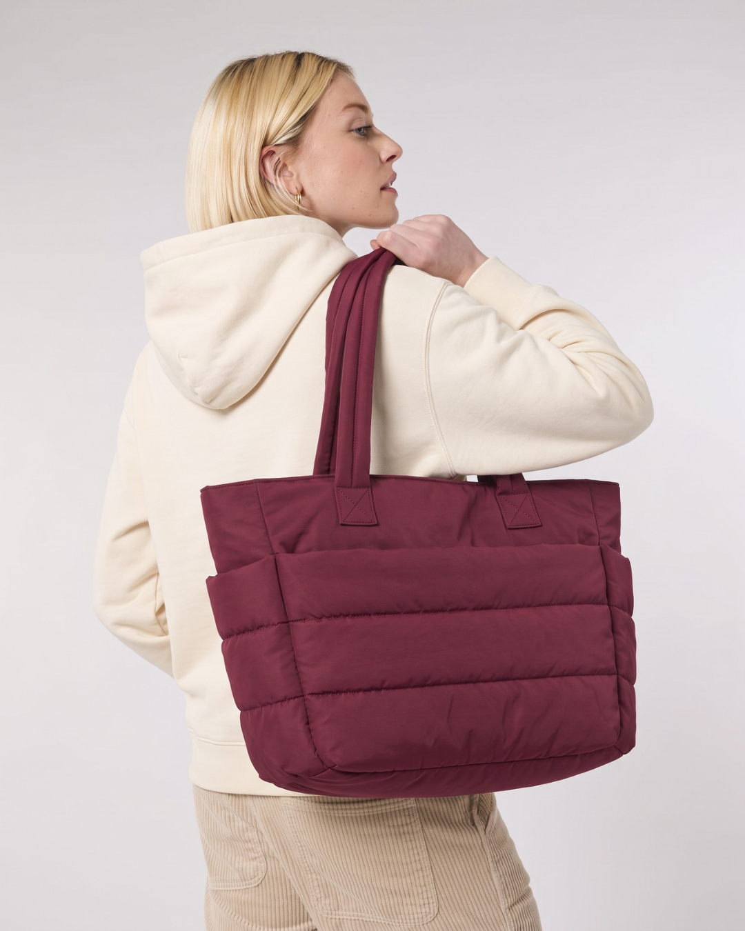 Gesteppte Puffer-Tasche mit Laptopfach bis 15,6 Zoll, wasserabweisend