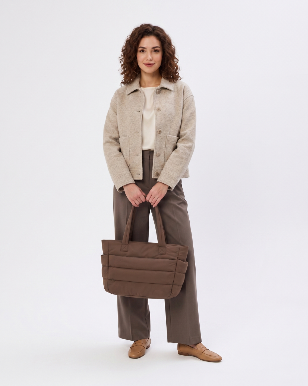 Gesteppte Puffer-Tasche mit Laptopfach bis 15,6 Zoll, wasserabweisend