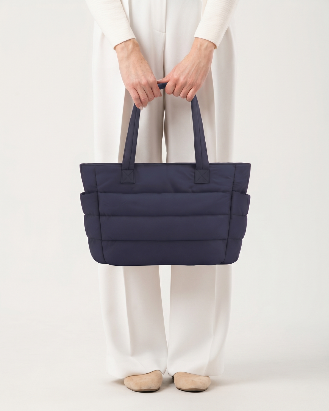 Gesteppte Puffer-Tasche mit Laptopfach bis 15,6 Zoll, wasserabweisend