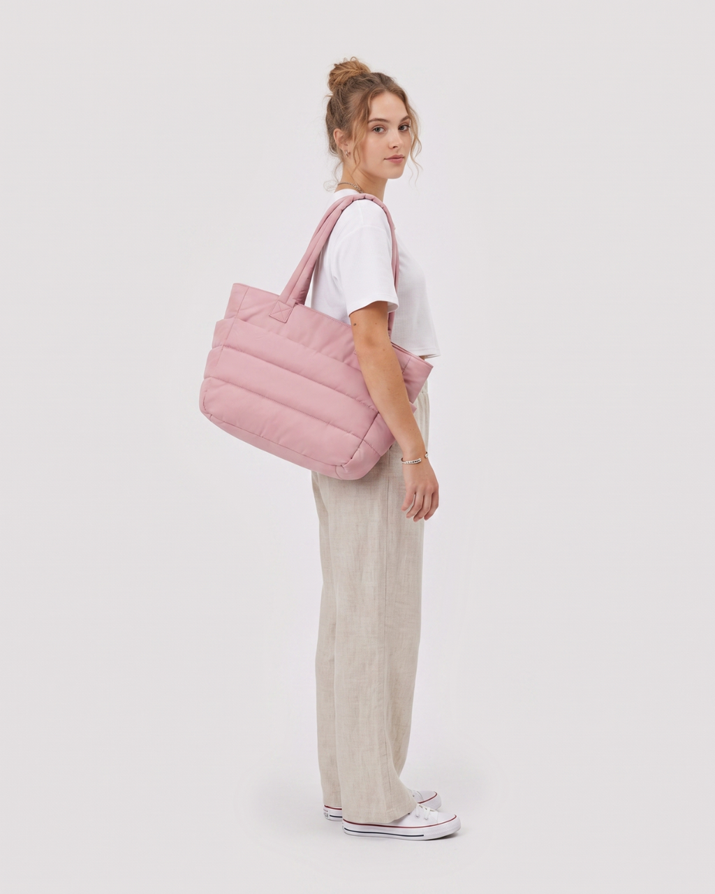 Gesteppte Puffer-Tasche mit Laptopfach bis 15,6 Zoll, wasserabweisend