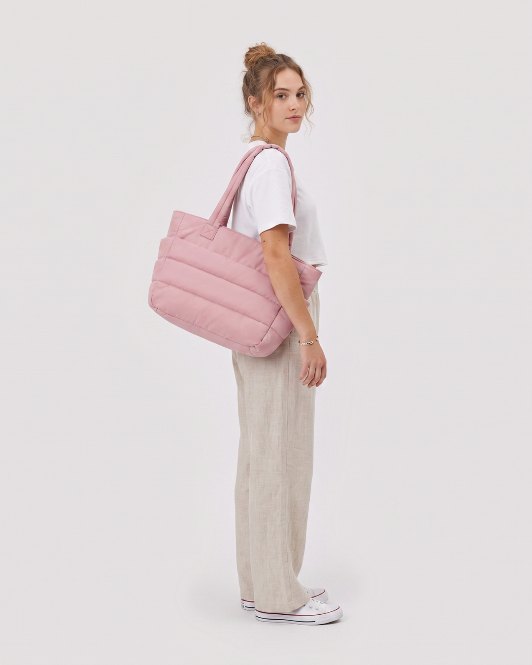 Gesteppte Puffer-Tasche mit Laptopfach bis 15,6 Zoll, wasserabweisend