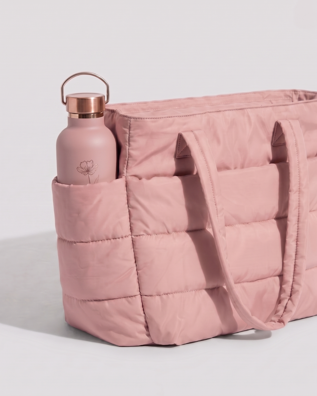 Gesteppte Puffer-Tasche mit Laptopfach bis 15,6 Zoll, wasserabweisend