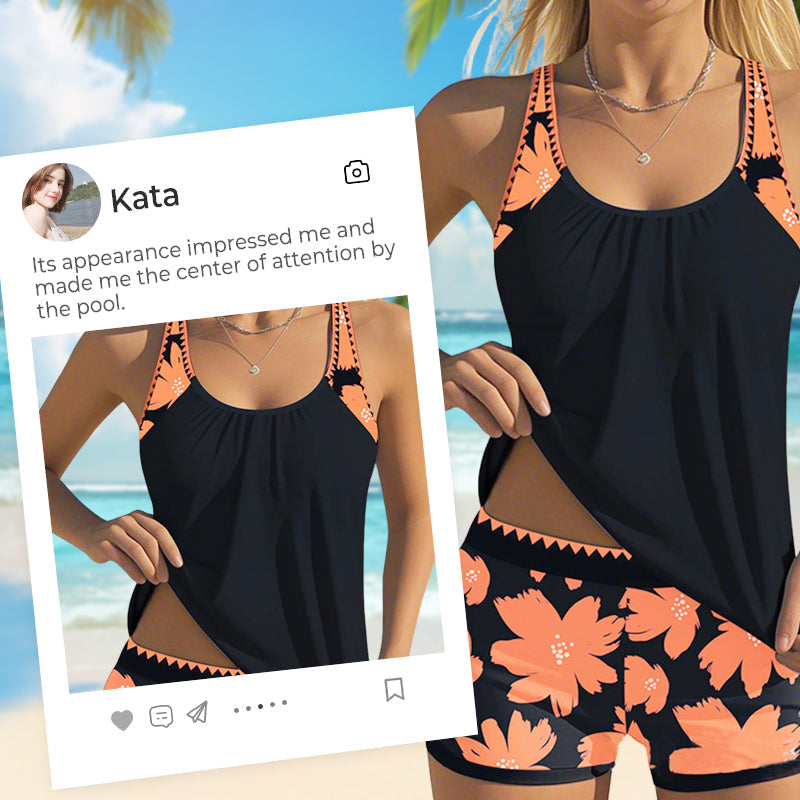 Zweiteiliges Badeanzug-Set mit Tankini und Shorts für Damen