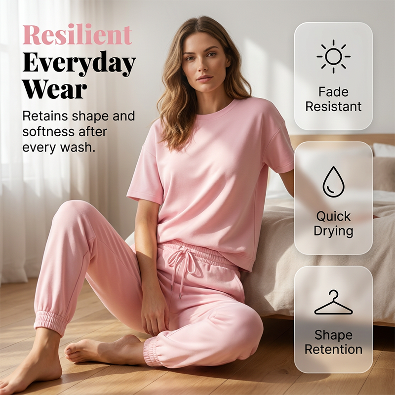 Lässiges Set aus kurzärmeligem Oberteil und Hose für Damen