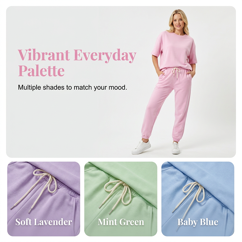 Lässiges Set aus kurzärmeligem Oberteil und Hose für Damen