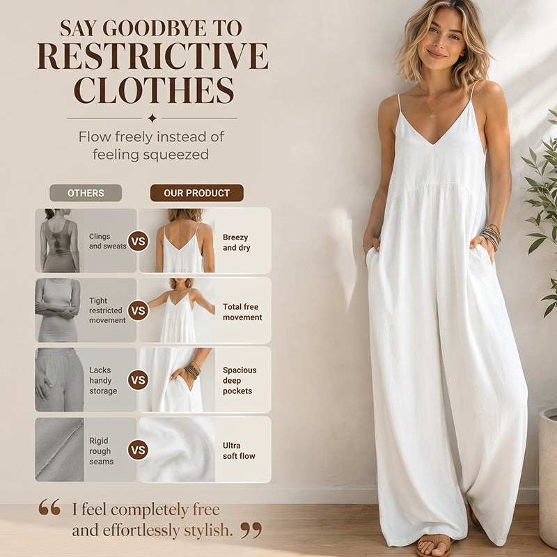 Rückenfreier Jumpsuit mit dünnen Trägern für Damen