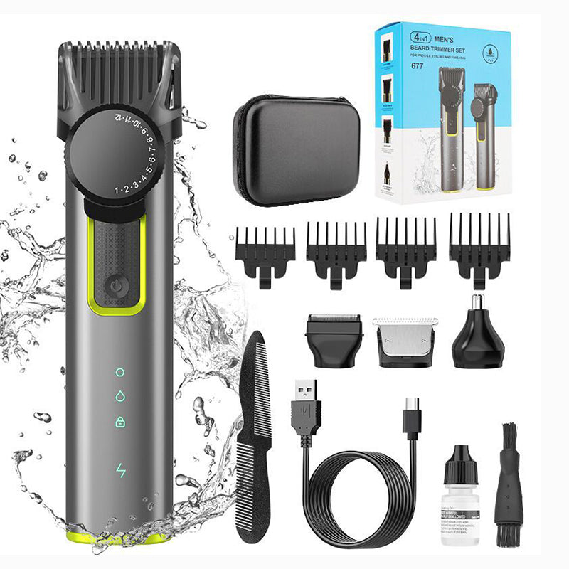 ✂️4‑in‑1 Elektrisches Haarschneideset 💈 Praktischer Multitrimmer für Haare, Bart & Körperpflege