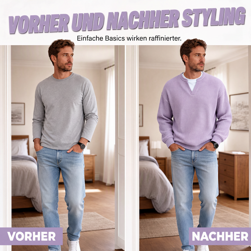Langarm-Waffelshirt im Layer-Look