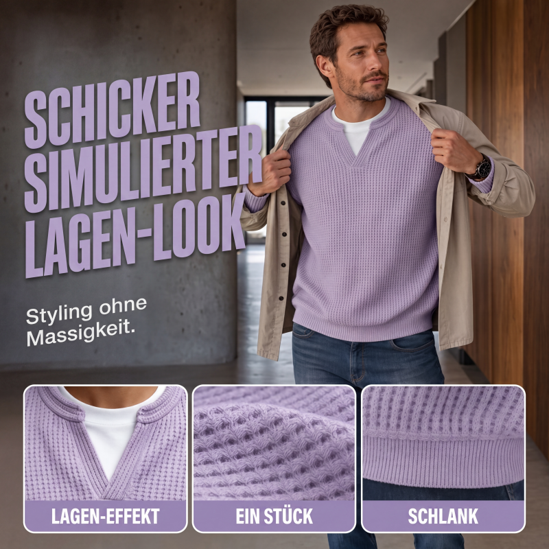 Langarm-Waffelshirt im Layer-Look