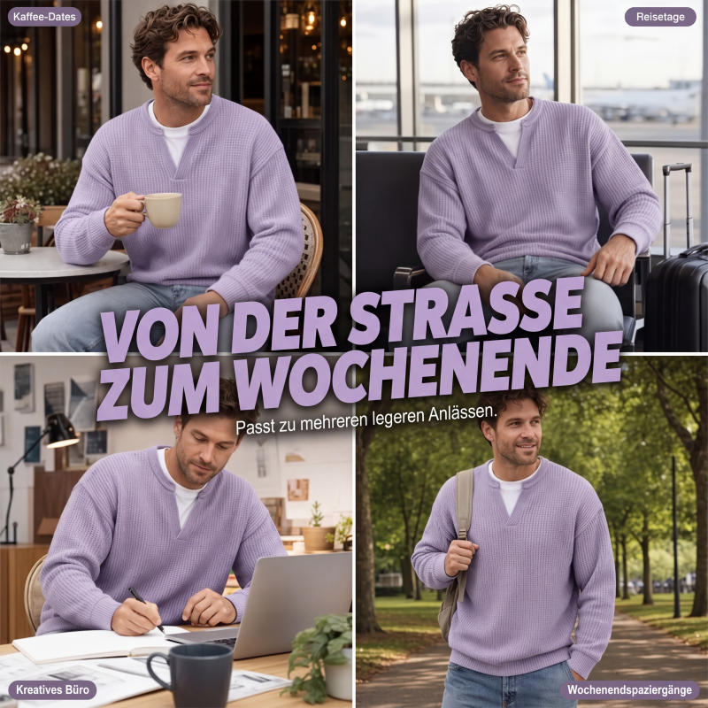 Langarm-Waffelshirt im Layer-Look
