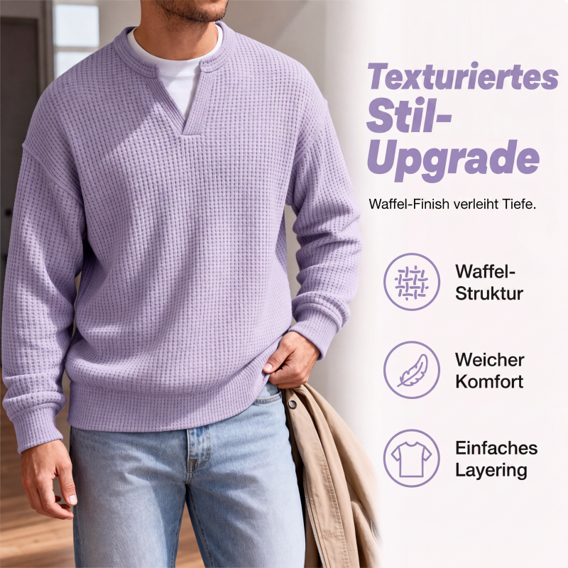 Langarm-Waffelshirt im Layer-Look