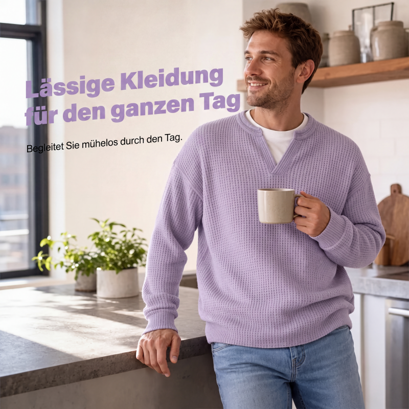 Langarm-Waffelshirt im Layer-Look