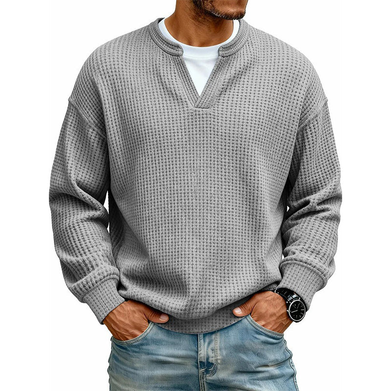 Langarm-Waffelshirt im Layer-Look