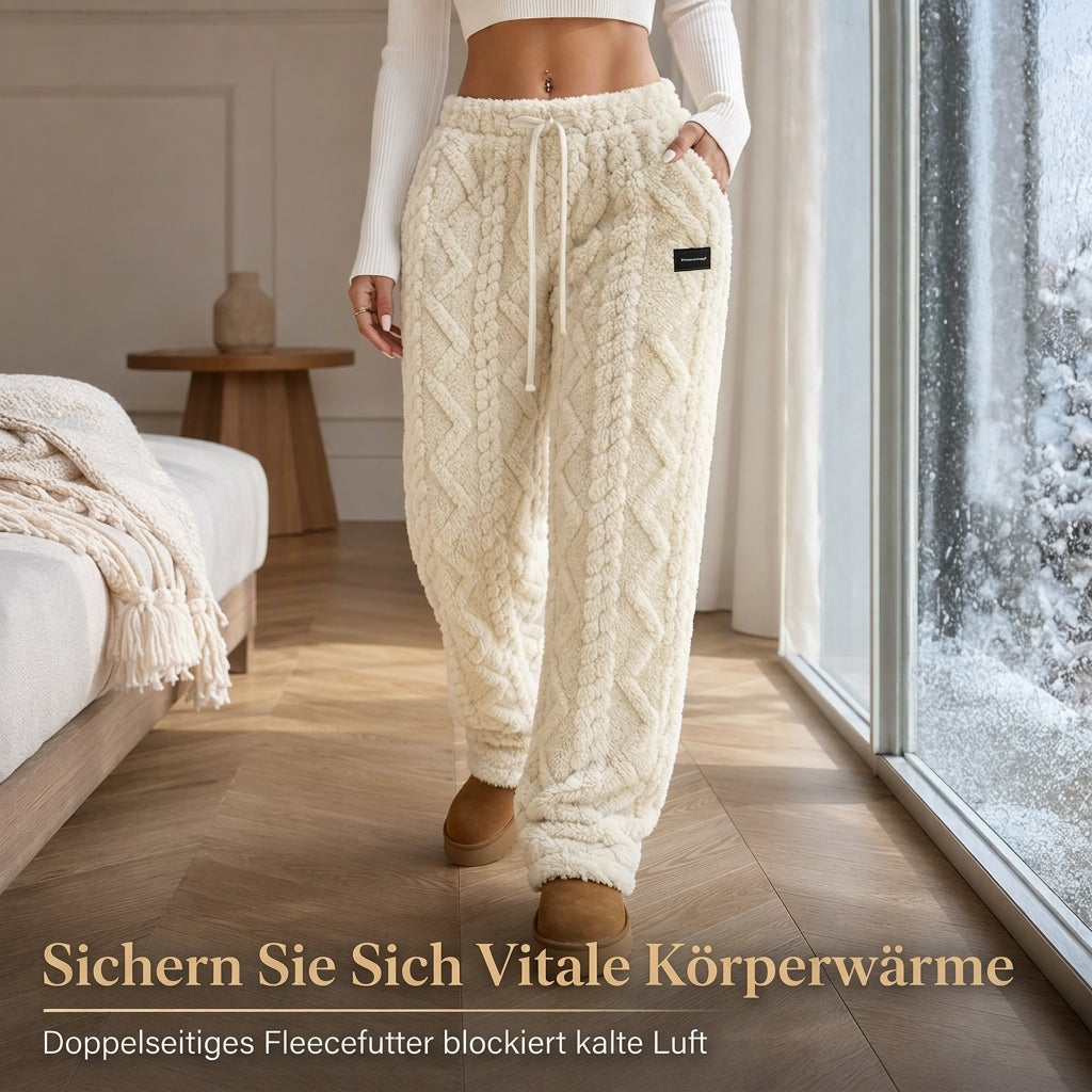 Warme Damen-Loungehose mit Flanellfutter