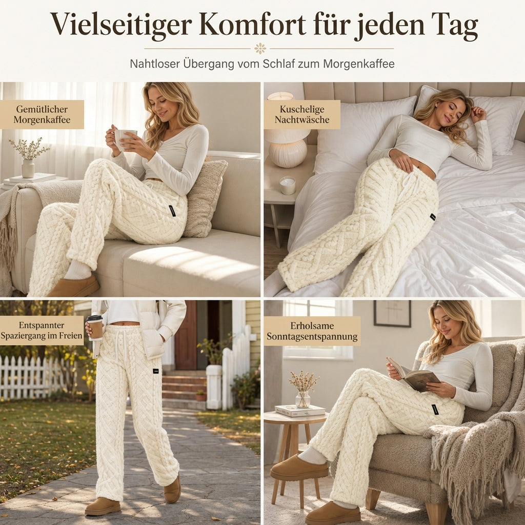Warme Damen-Loungehose mit Flanellfutter