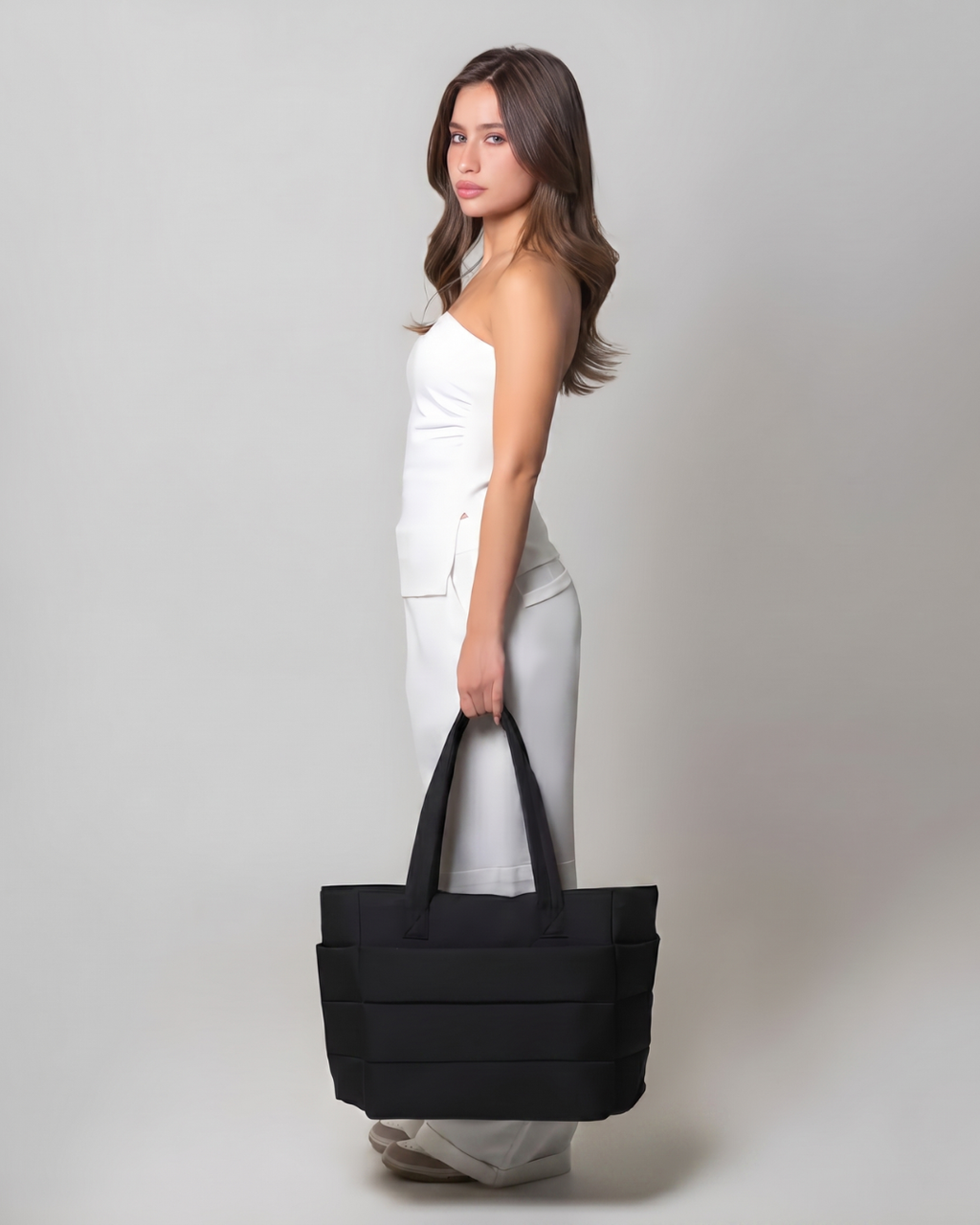 Gesteppte Puffer-Tasche mit Laptopfach bis 15,6 Zoll, wasserabweisend