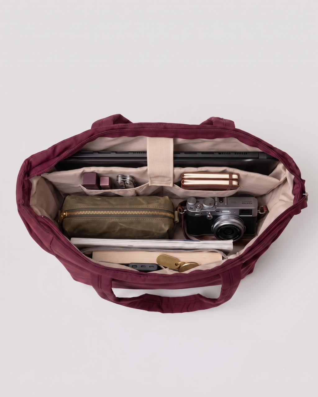 Gesteppte Puffer-Tasche mit Laptopfach bis 15,6 Zoll, wasserabweisend