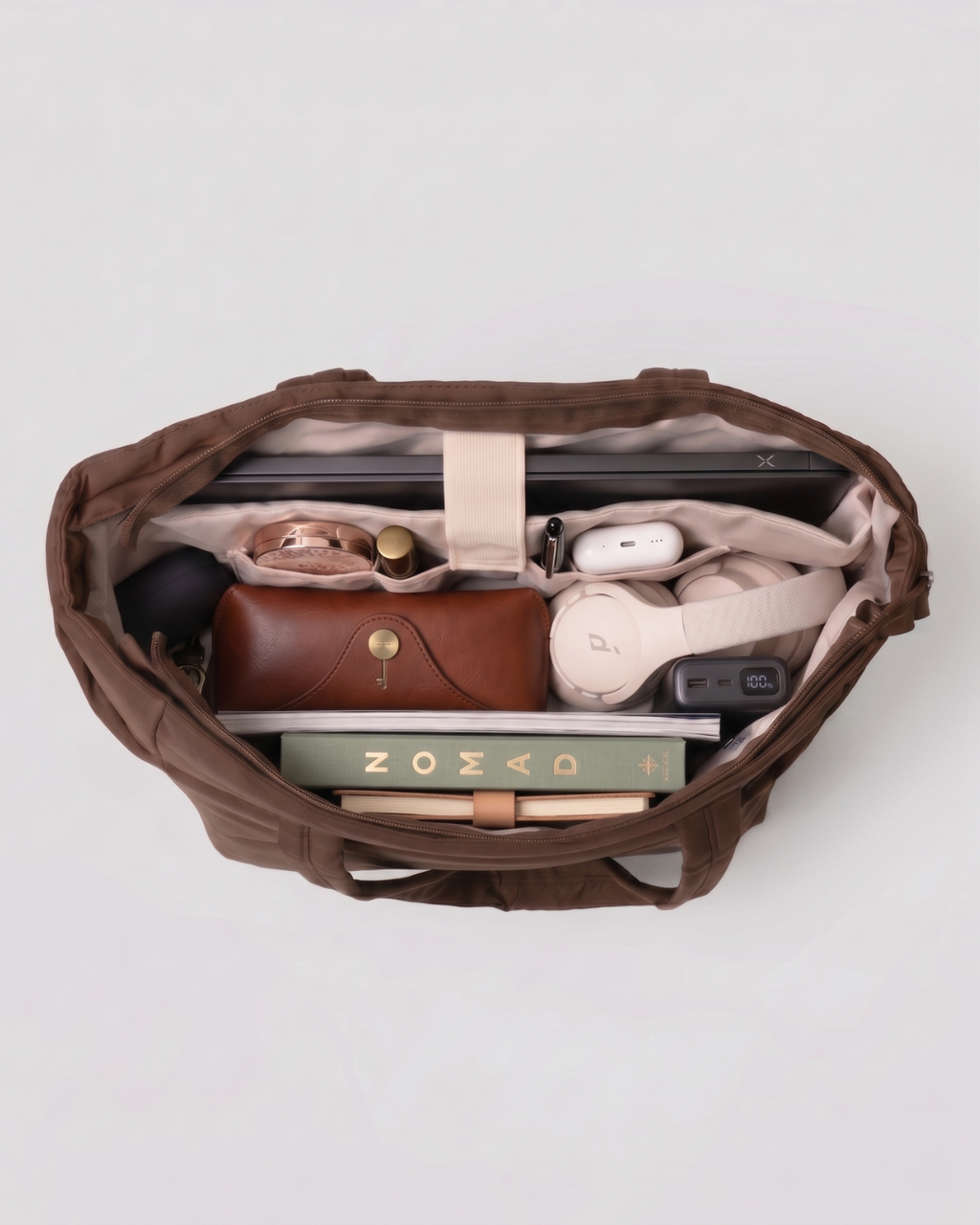 Gesteppte Puffer-Tasche mit Laptopfach bis 15,6 Zoll, wasserabweisend