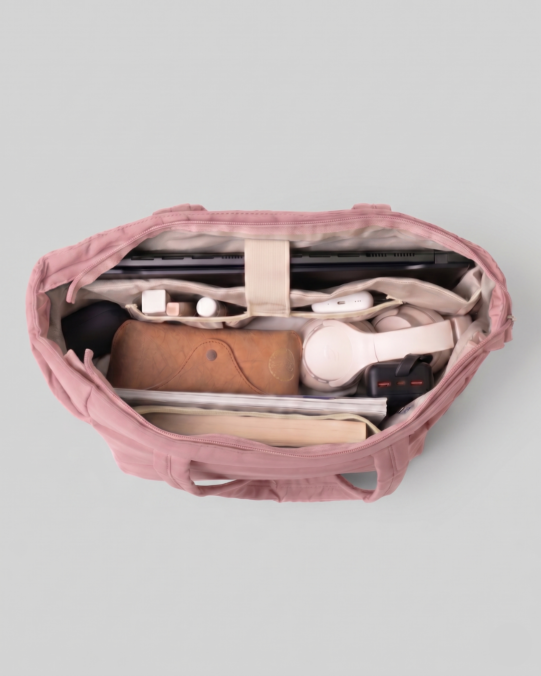 Gesteppte Puffer-Tasche mit Laptopfach bis 15,6 Zoll, wasserabweisend